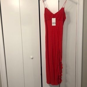 Red dress from Zara